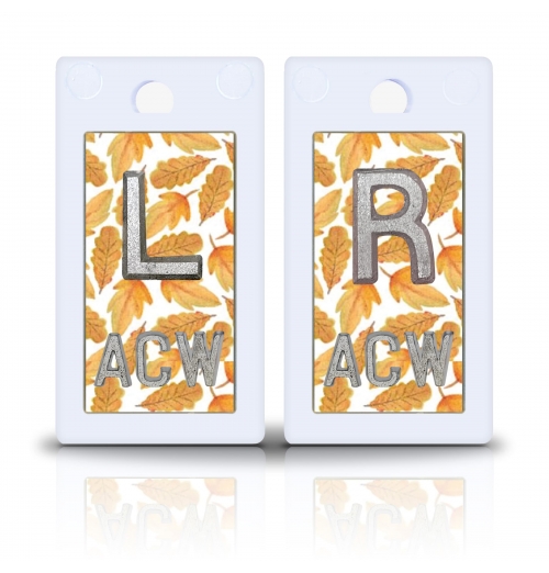 1 5/8" Height Plastic Backing Lead X-Ray Markers, Autumn Leaves Design